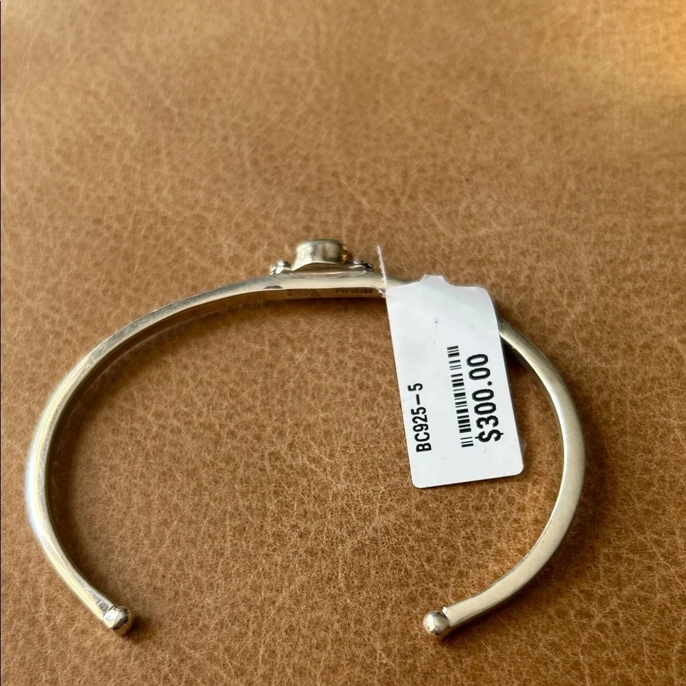 Navajo Sonoran Turquoise Stone Silver Cuff Bracelet